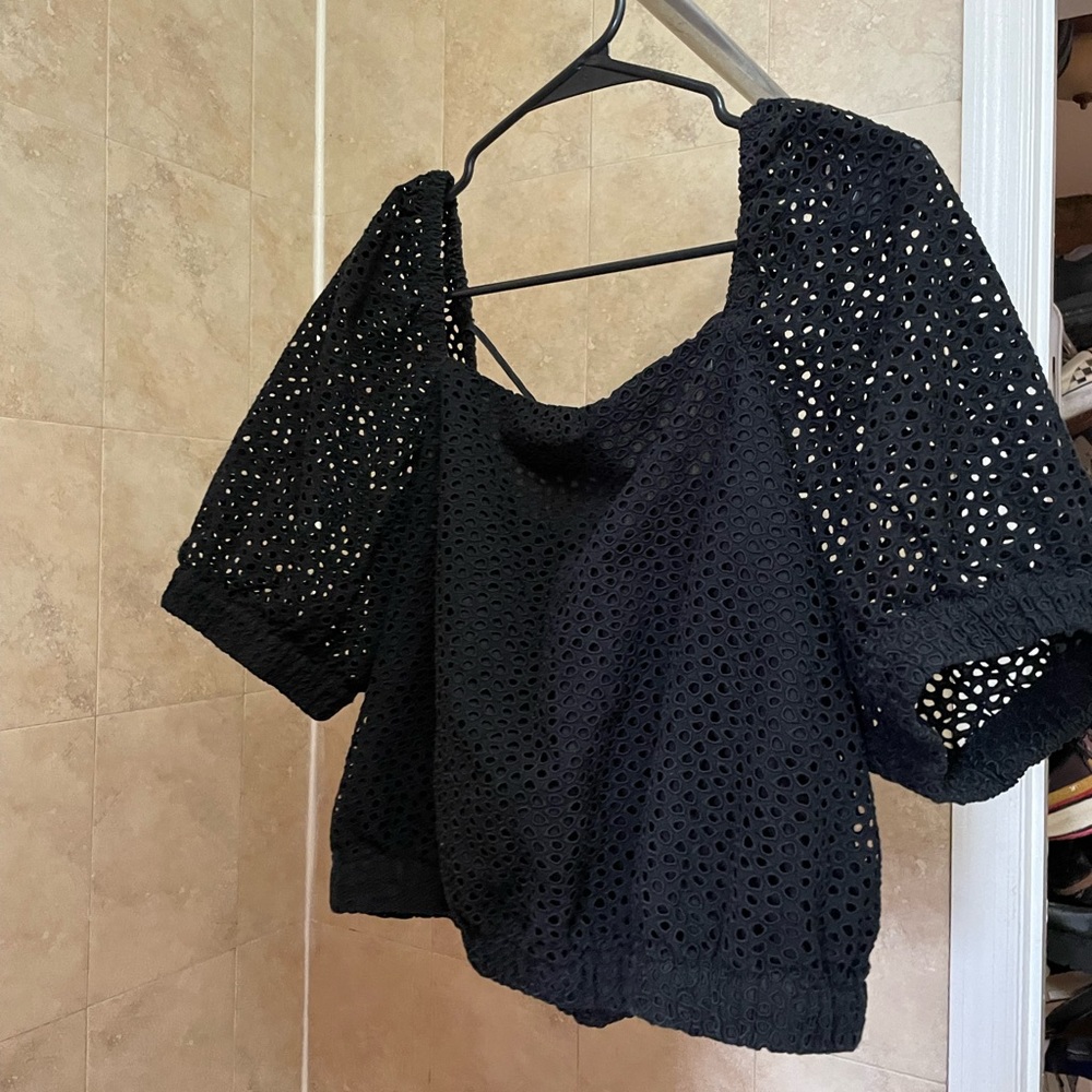 Everlane Eyelet Puff Sleeve